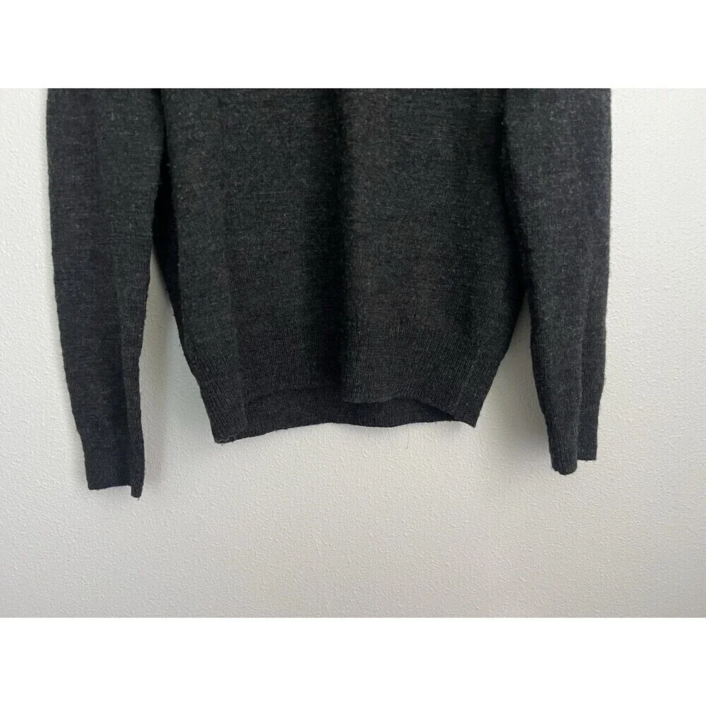 J.Crew Slim Fit Charcoal Gray Shawl Collar Sweater 100% Merino Wool Elbow Patch